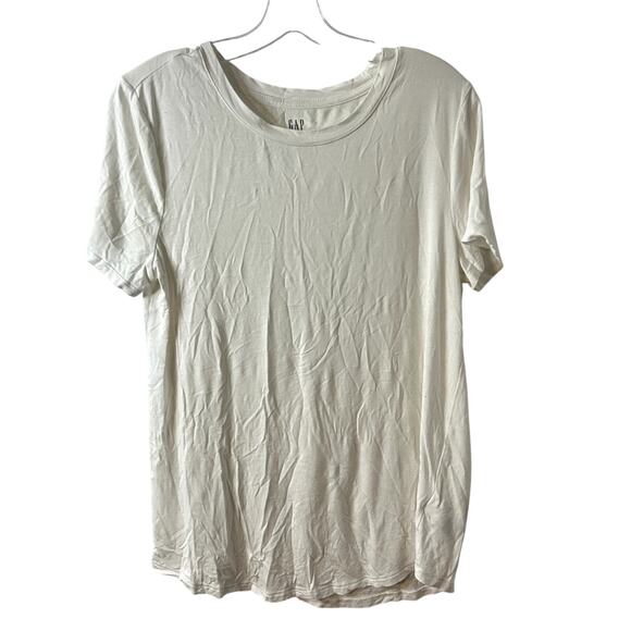 Gap Luxe Short Sleeve Crew Tee Womens Size Medium White NWOT - Picture 1 of 3